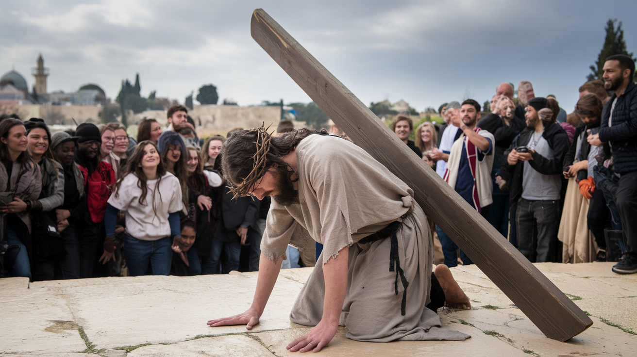 Third Station: Jesus falls for the first time