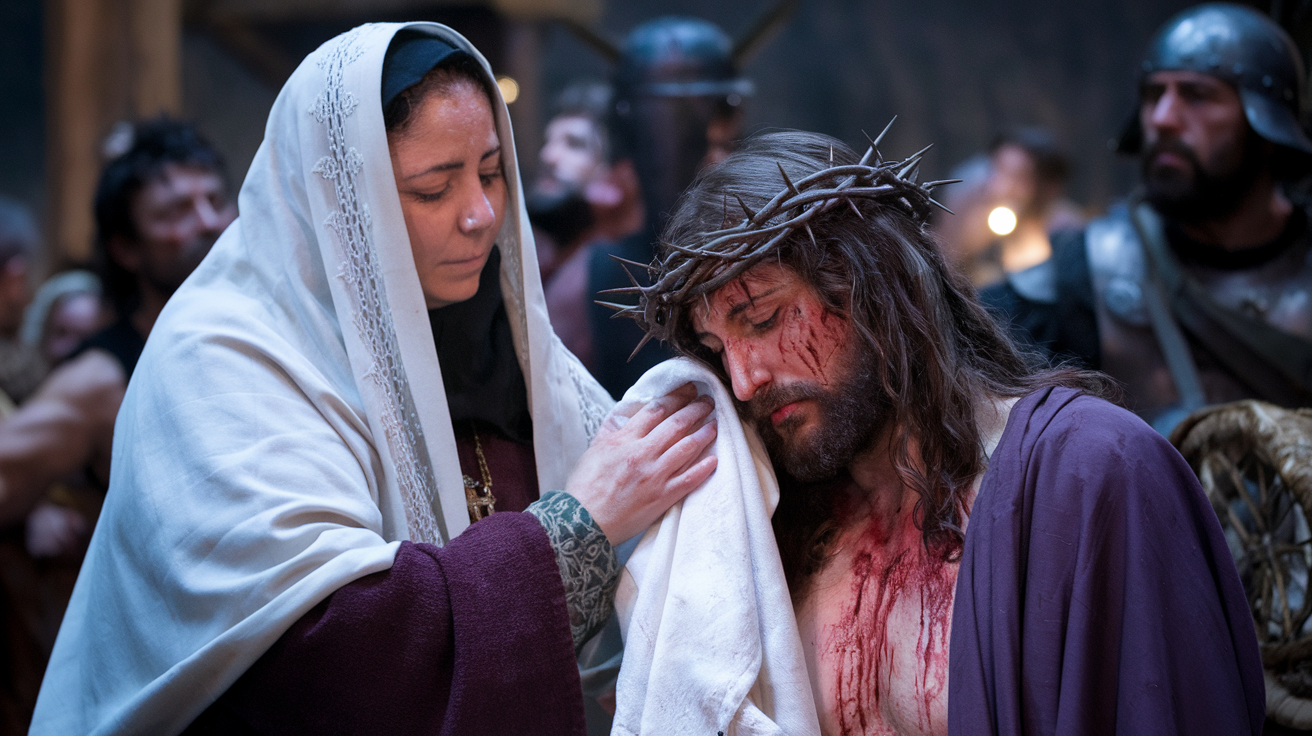 Sixth Station: Veronica wipes the face of Jesus