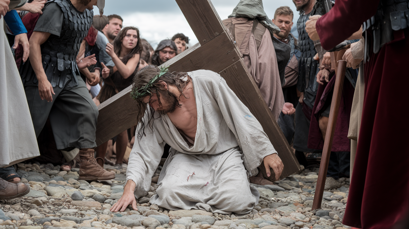 Seventh Station: Jesus falls for the second time