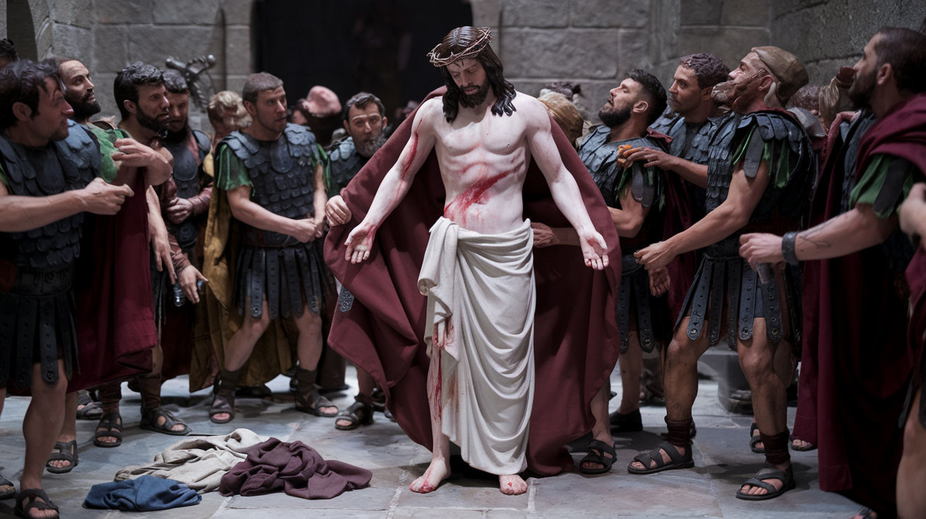 Tenth Station: Jesus is stripped of His garments