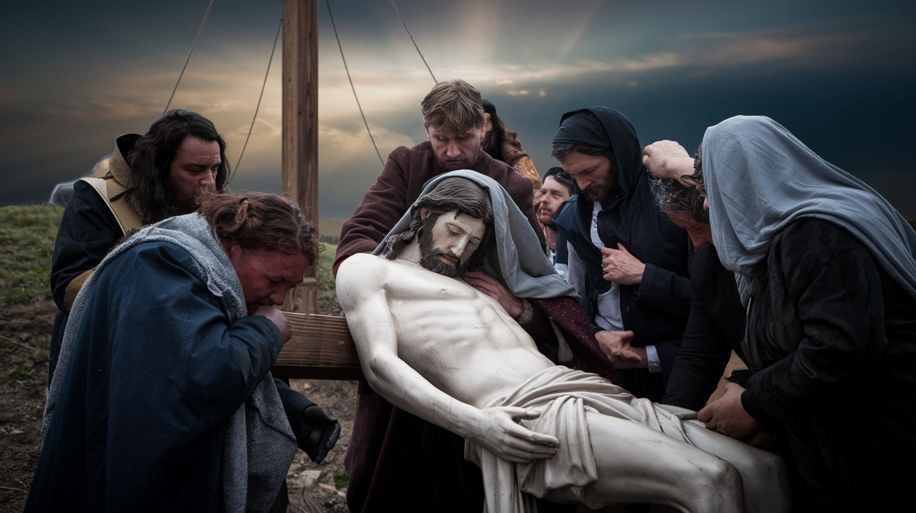 Thirteenth Station: Jesus is taken down from the cross