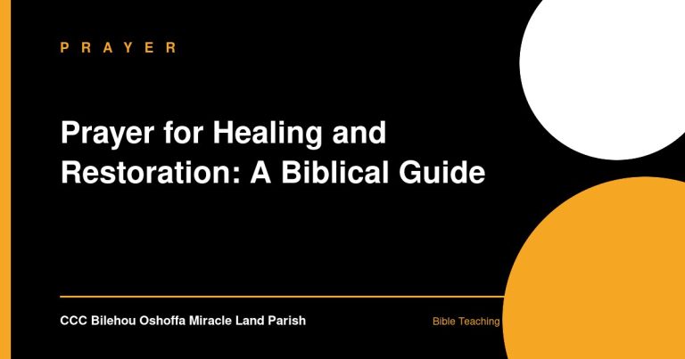 Prayer for Healing and Restoration: A Biblical Guide